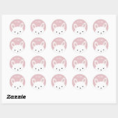 Knuffel Konijn Roze Persoonlijk Ronde Sticker (Vel)