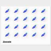 Knuffel Konijn Sticker met Blauwe Tovenaar (Vel)