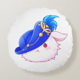 Knuffel Konijn Sticker met Blauwe Tovenaar Rond Kussen