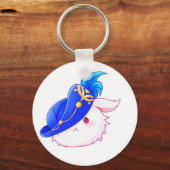 Knuffel Konijn Sticker met Blauwe Tovenaar Sleutelhanger (Achterkant)