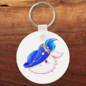 Knuffel Konijn Sticker met Blauwe Tovenaar Sleutelhanger (Voorkant)