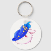 Knuffel Konijn Sticker met Blauwe Tovenaar Sleutelhanger (Achterkant)