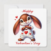 Knuffel Konijn - Valentijnsdag Kaart (Voorkant)