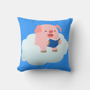 Knuffel Konijn Varken Lezer op Wolk Kussen