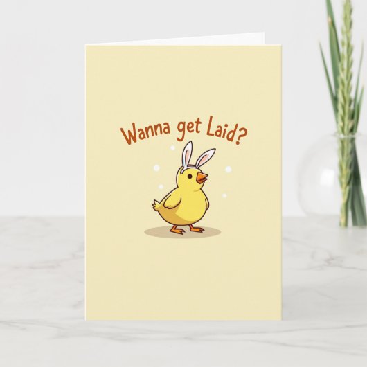 Knuffel Konijn Vogel Vraagkaart Kaart (Voorkant)