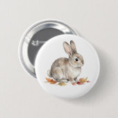 Knuffel Konijn Waterverf Bosdier Knop Ronde Button 5,7 Cm (Voorkant /achterkant)