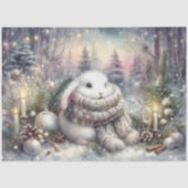 Knuffel Konijn Winter Wonderland Decoupage Tissuepapier (Voorkant)