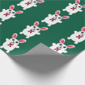 Knuffel Konijn Wit met Rode Strik - Chri Cadeaupapier (Hoek)