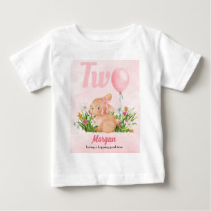 Knuffel Konijn Wordt Twee Roze Meisjes 2e Verjaard