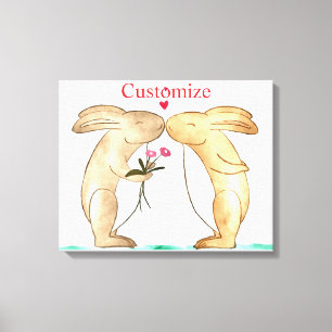 Knuffel Konijnen Paar Thunder_Cove Canvas Afdruk