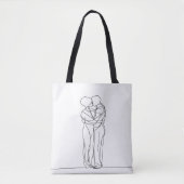Knuffel Koppel Lijntekening Tote Bag (Voorkant)