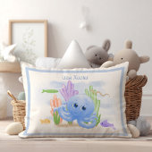Knuffel kussen met blauwe octopus