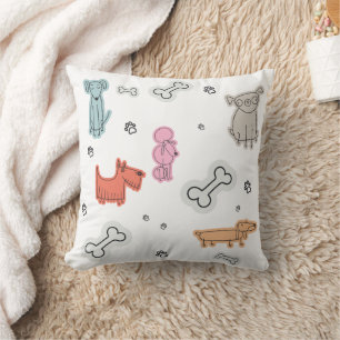 Knuffel kussen met malle tekenfilmhonden voor baby