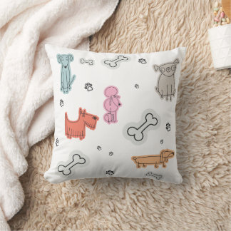 Knuffel kussen met malle tekenfilmhonden voor baby