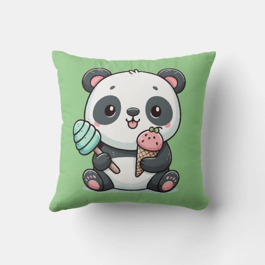 Knuffel kussen met panda (Achterkant)