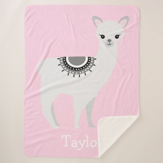 "Knuffel lama dromen" gepersonaliseerde sherpa dek Deken (Voorkant)