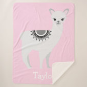 "Knuffel lama dromen" gepersonaliseerde sherpa dek Sherpa Deken (Voorkant)