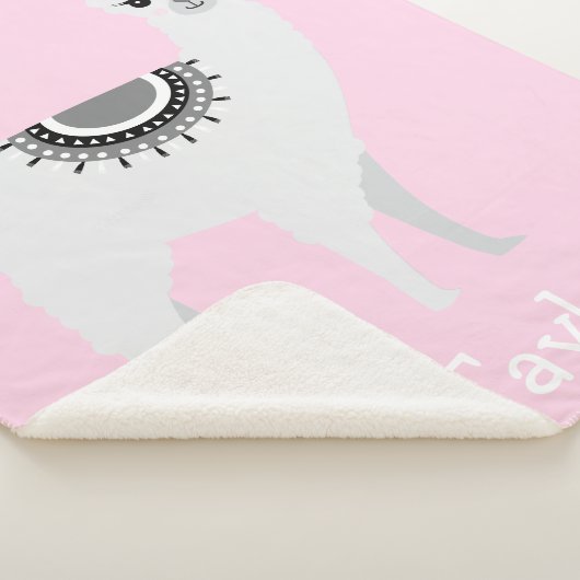 "Knuffel lama dromen" gepersonaliseerde sherpa dek Sherpa Deken (3/4)