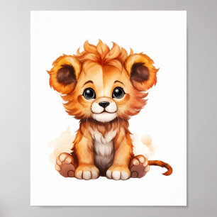 Knuffel Leeuw Cub's Delight Kwekerij Kinder Poster