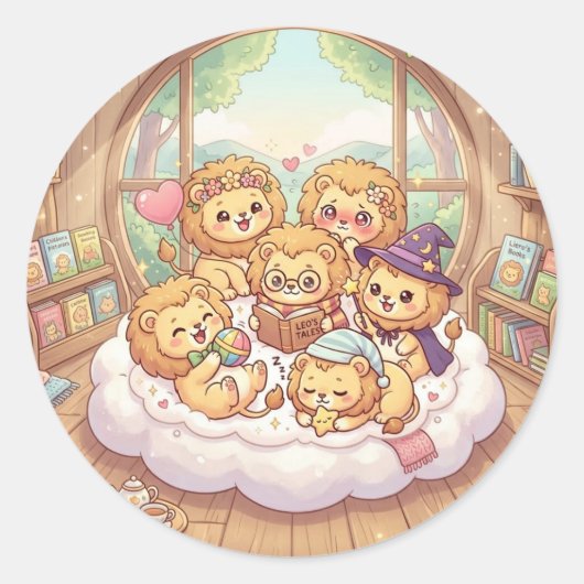Knuffel Leeuw Verhaaltijd Nursery Sticker (Voorkant)