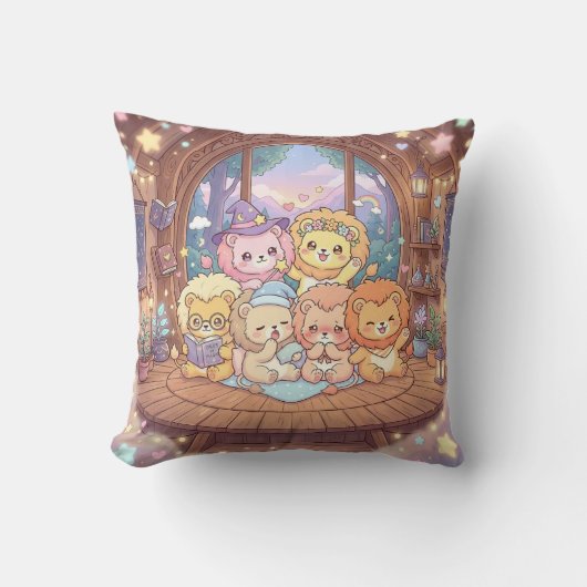 Knuffel Leeuwen Vrienden Kinderkamer Kussen (Voorkant)