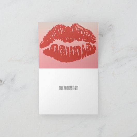 Knuffel Lippen dank u Bedankkaart (Binnen)