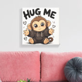 Knuffel Me Aap Canvas Afdruk (Insitu (Woonkamer))