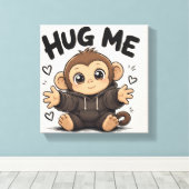 Knuffel Me Aap Canvas Afdruk (Insitu (Houten vloer))