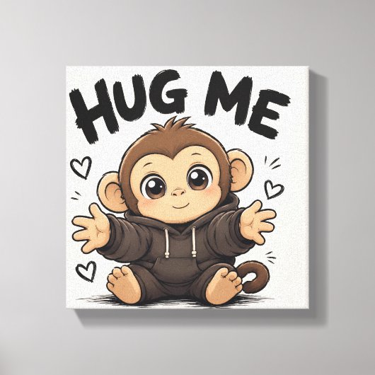 Knuffel Me Aap Canvas Afdruk (Voorkant)