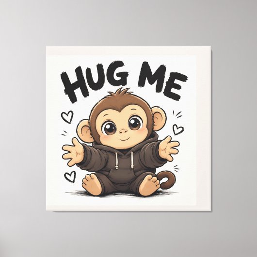 Knuffel Me Aap Canvas Afdruk (Voorkant)