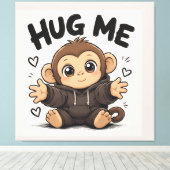 Knuffel Me Aap Canvas Afdruk (Insitu (Houten vloer))