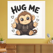 Knuffel Me Aap Canvas Afdruk (Insitu (Woonkamer))