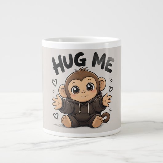 Knuffel Me Aap Grote Koffiekop (Voorkant)