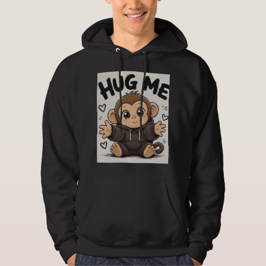 Knuffel Me Aap Hoodie (Voorkant)