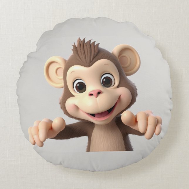 Knuffel me aap rond kussen (Voorkant)