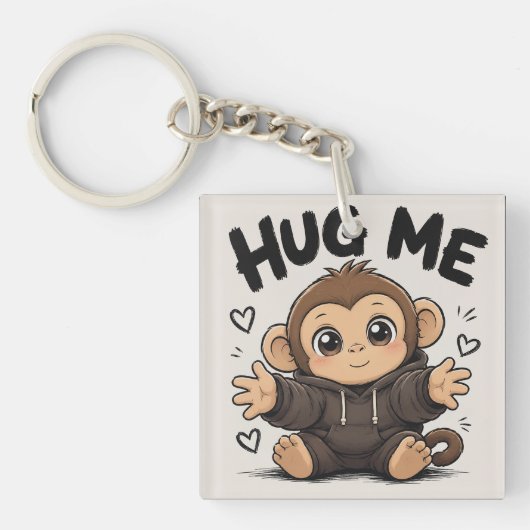 Knuffel Me Aap Sleutelhanger (voorkant)