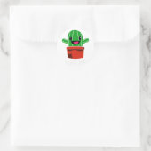 Knuffel me - Cactus Ronde Sticker (Tas)