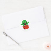 Knuffel me - Cactus Ronde Sticker (Envelop)