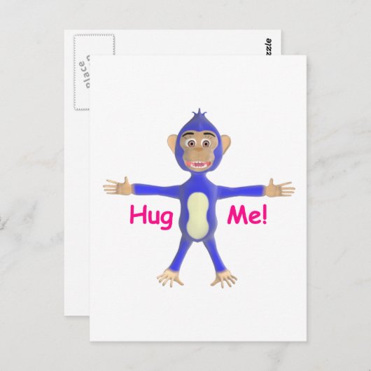 Knuffel me Chimp Briefkaart (Voorkant / Achterkant)