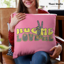 Knuffel me hou van me vredes teken  retro Valentij