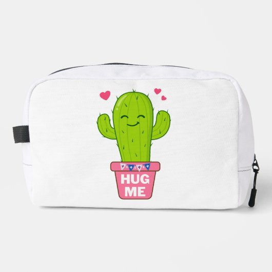 Knuffel me, ik ben een leuke cactus toilettasje (Voorkant)