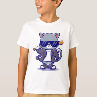 Knuffel Me, Ik Ben Schattig! Krul op met Kat T-shirt