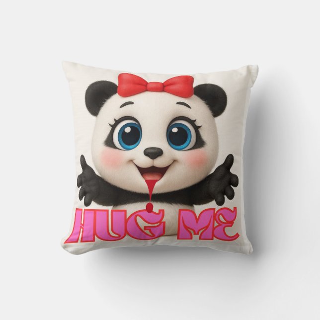 Knuffel Me 🤗 panda Kussen – Cute Kawaii Panda (Voorkant)
