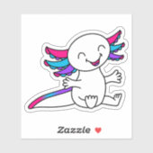 Knuffel me! Schattigee Axolotl in Androgyne Pride  Sticker (Vel)