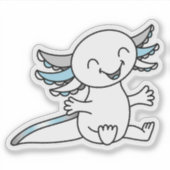 Knuffel me! Schattigee Axolotl in Demiboy Pride kl Sticker (Voorkant)
