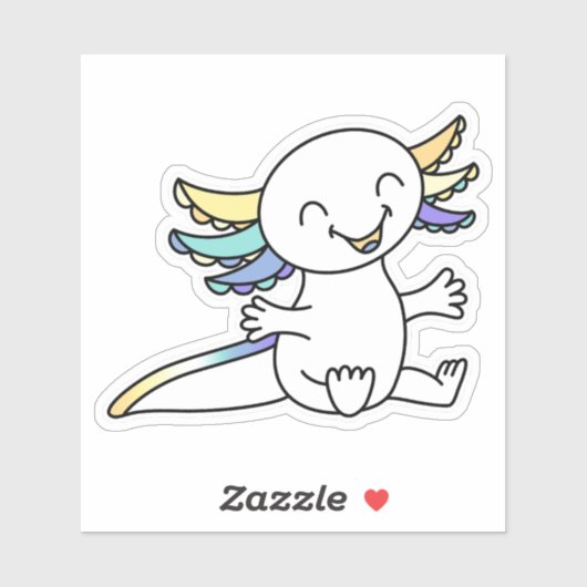 Knuffel me! Schattigee Axolotl in Genderfaun Pride Sticker (Vel)