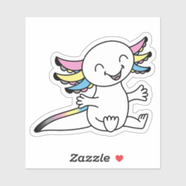 Knuffel me! Schattigee Axolotl in Polygender Pride Sticker