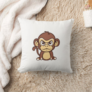 Knuffel met boze baby aap kussen