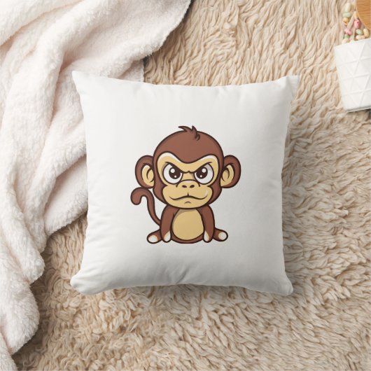Knuffel met boze baby aap kussen (Deken)