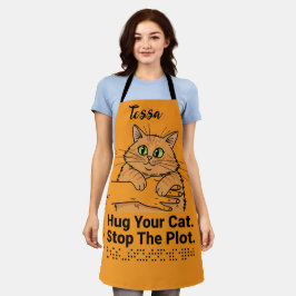 Knuffel met je kat, stop de samenzwering schort